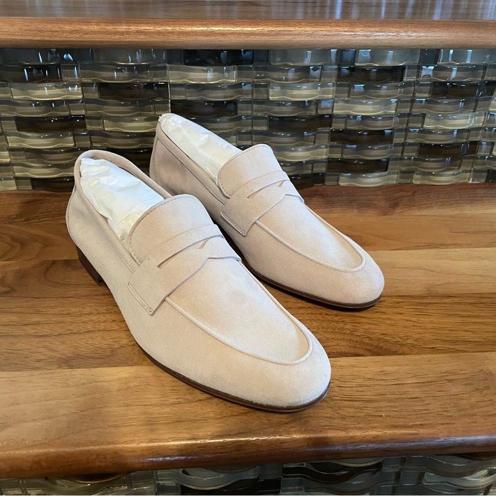 NWOT M. Gemi cream suede flats. Size 37 1/2